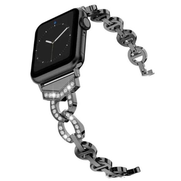 NEW Luxury adjustable Strap Chain Stainless Band For Apple Watch - BK - Picture 1 of 5